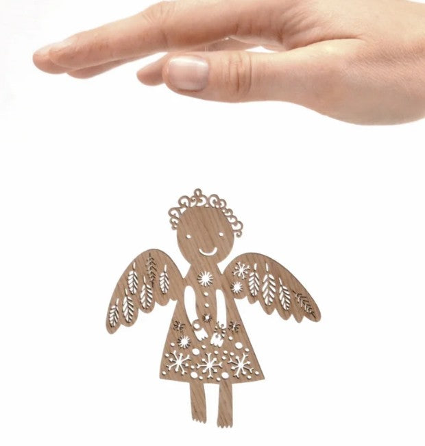 Ornament: Angel in the Snow-Flaky Dress