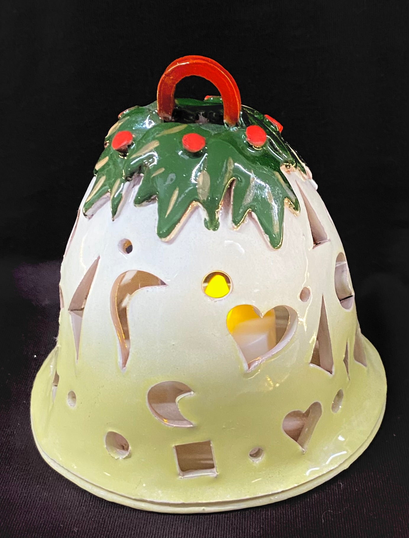 Ceramic Bell-Shaped Christmas Candle Holder