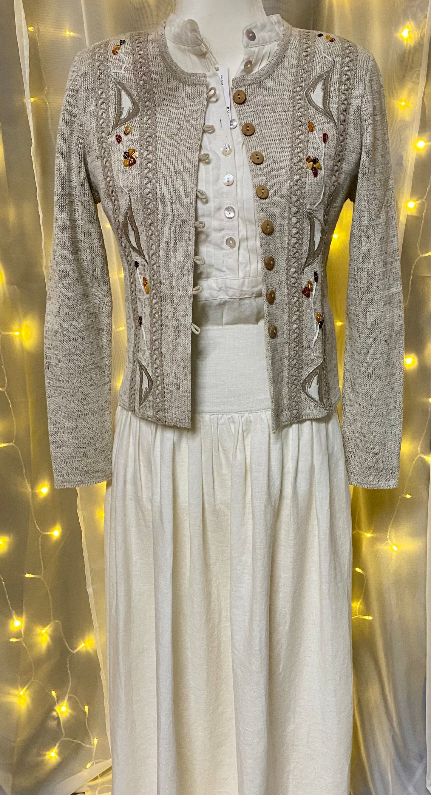 Women's Linen Two-Piece Blouse/Skirt Set