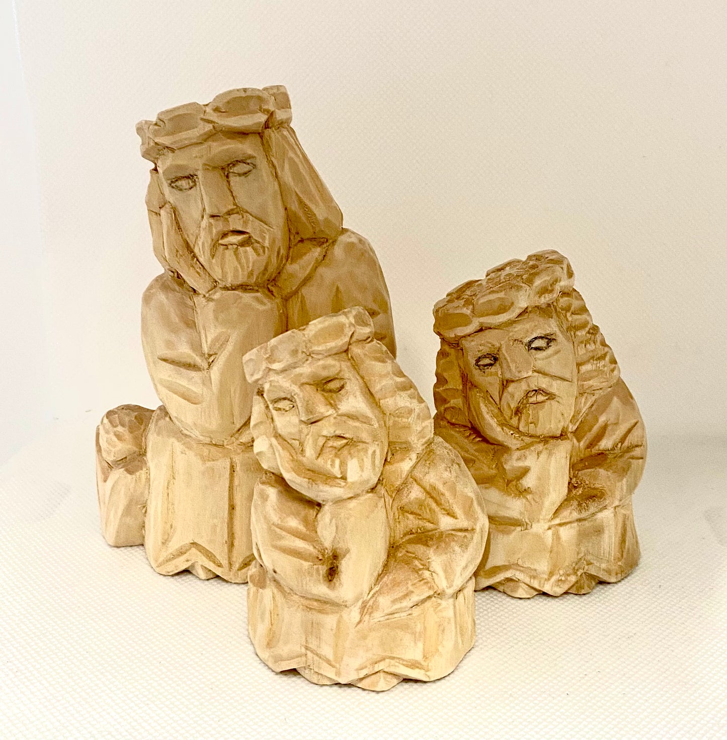 Wooden Hand Carved Pensive Christ (Rūpintojėlis) Sculpture