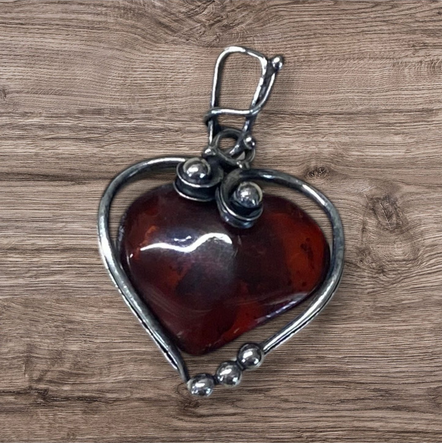 Pendant - Amber and Sterling Silver