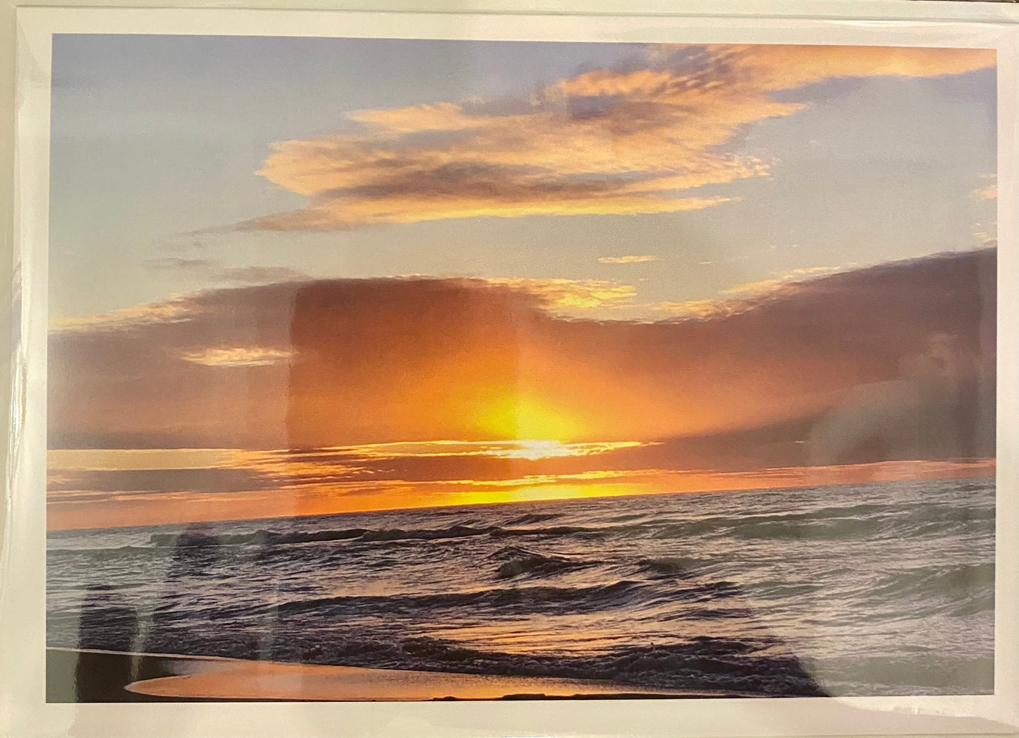 Notecard - Union Pier, MI sunset on the water