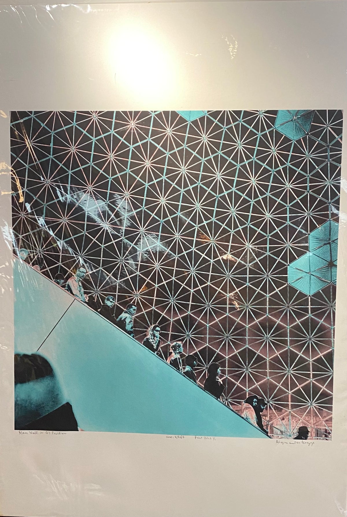 Algimantas Kezys Signed Lithograph. Glass Wall in U.S. Pavilion