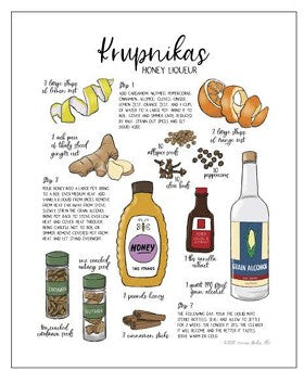 Tea Towel: Krupnikas Recipe