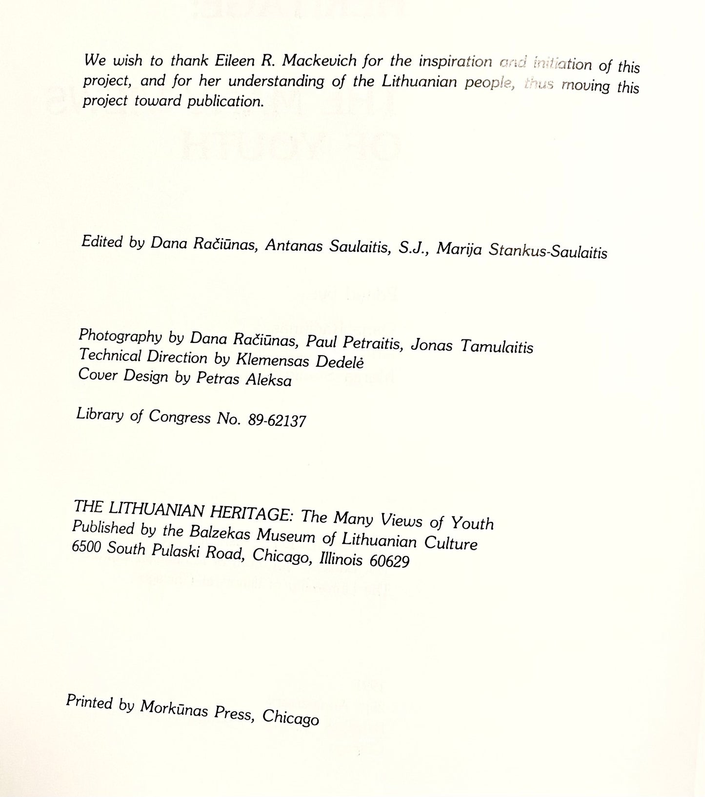 The Lithuanian Heritage: The Many Views of Youth (0031)