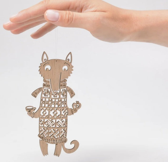 Ornament: A Wolf with Coffee