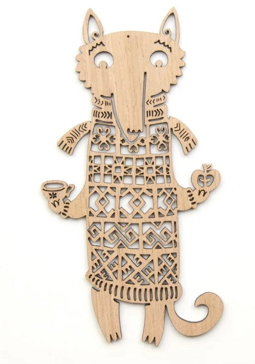 Ornament: A Wolf with Coffee