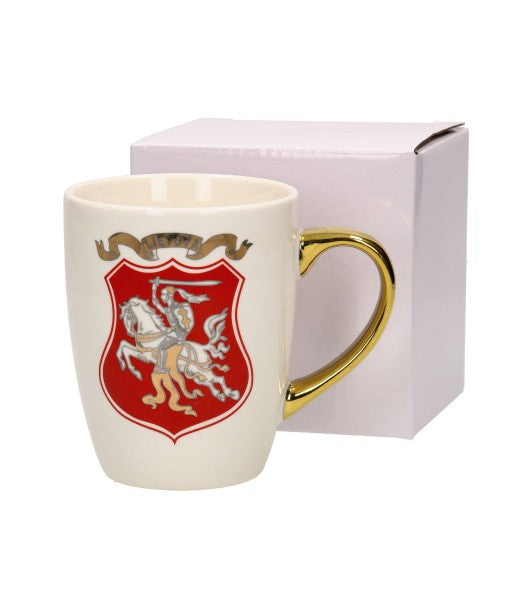 Coffee Mug - Vytis with a gold Trim (Porcelain)