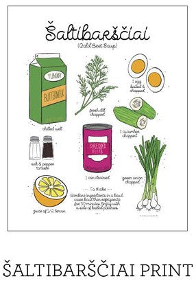 Art Print: Beet Soup Recipe (Pink Soup)