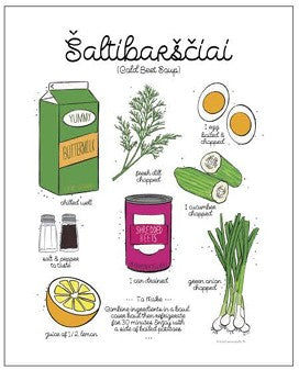 Art Print: Beet Soup Recipe (Pink Soup)