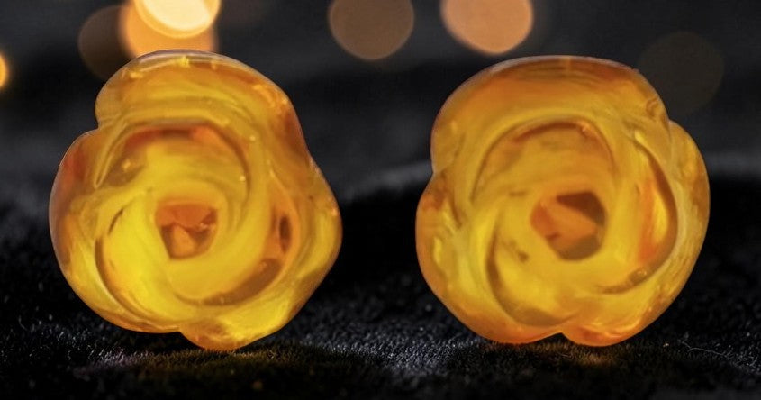 Amber Stud Earrings - Rose