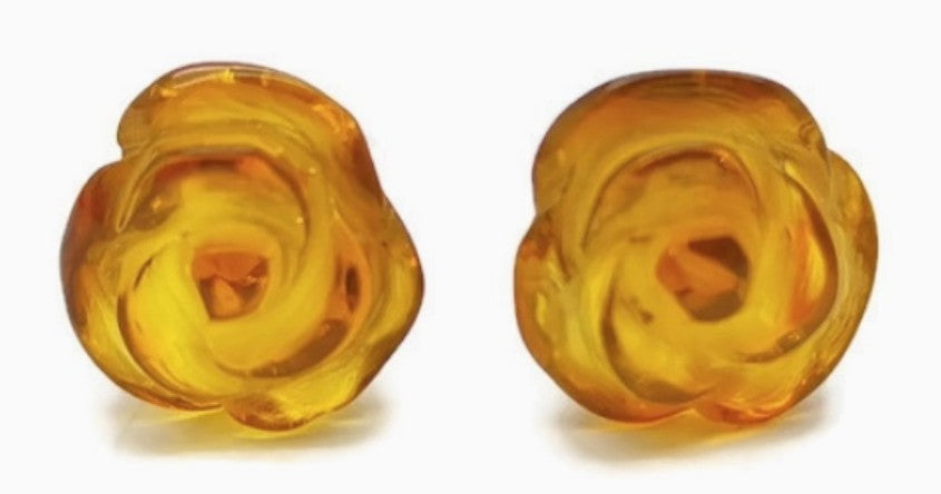 Amber Stud Earrings - Rose