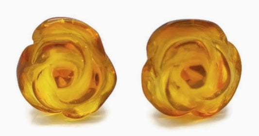 Amber Stud Earrings - Rose