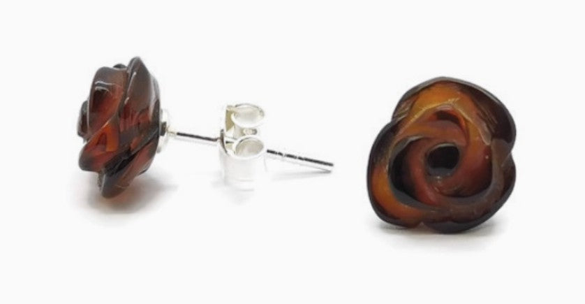 Amber Stud Earrings - Rose