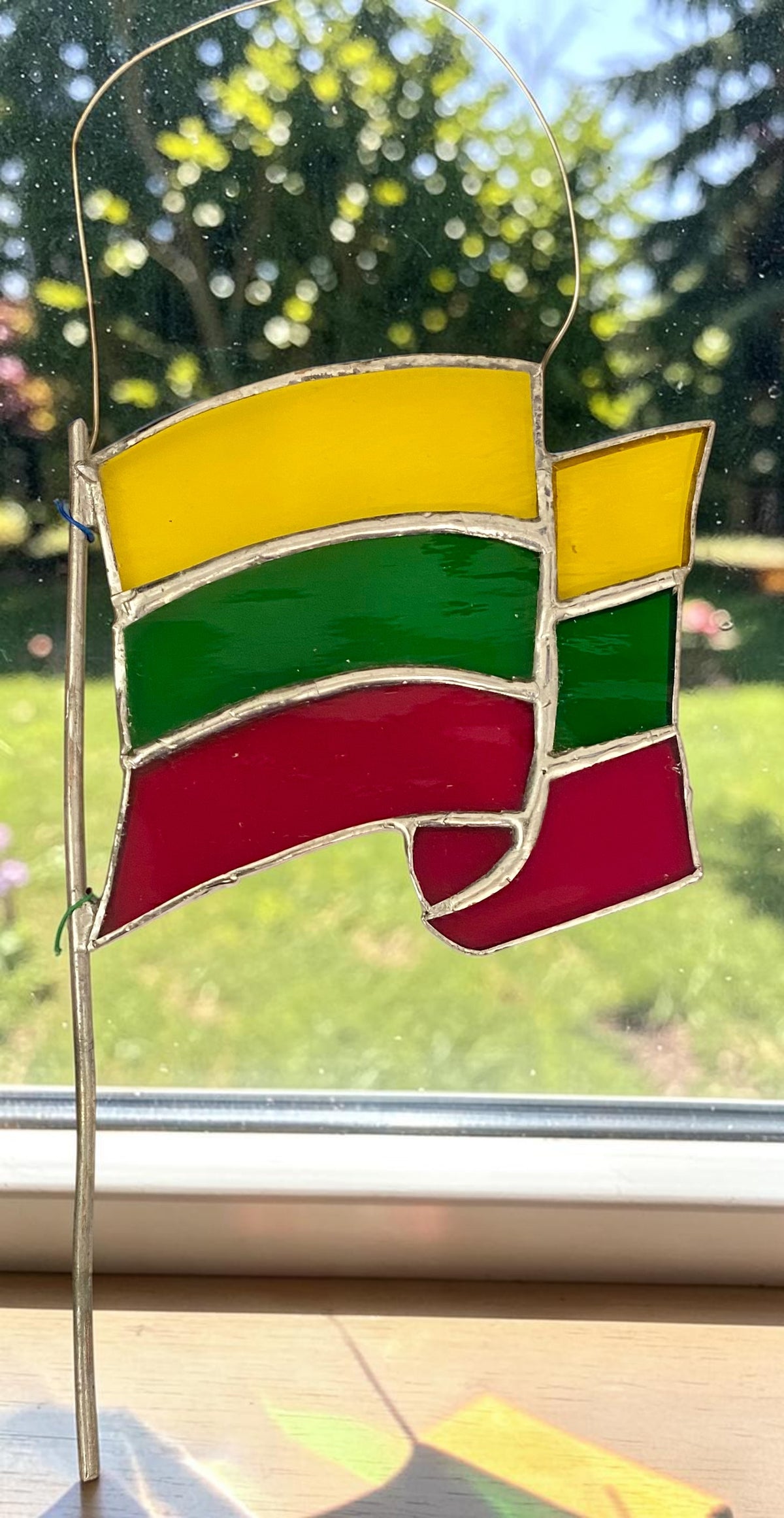 Suncatcher: Stained Glass Lithuanian Flag