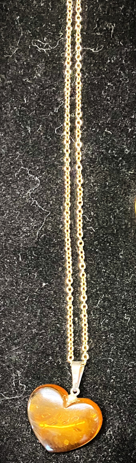 Amber Heart Necklace
