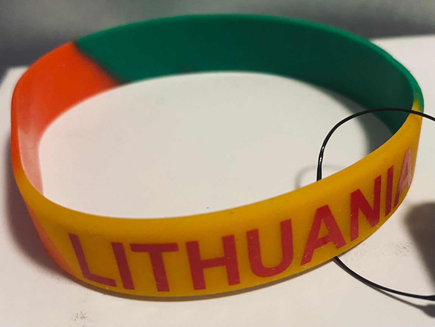 Tri-Color Lithuania Rubber Bracelet