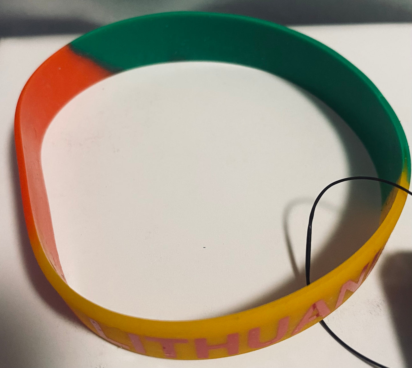 Tri-Color Lithuania Rubber Bracelet