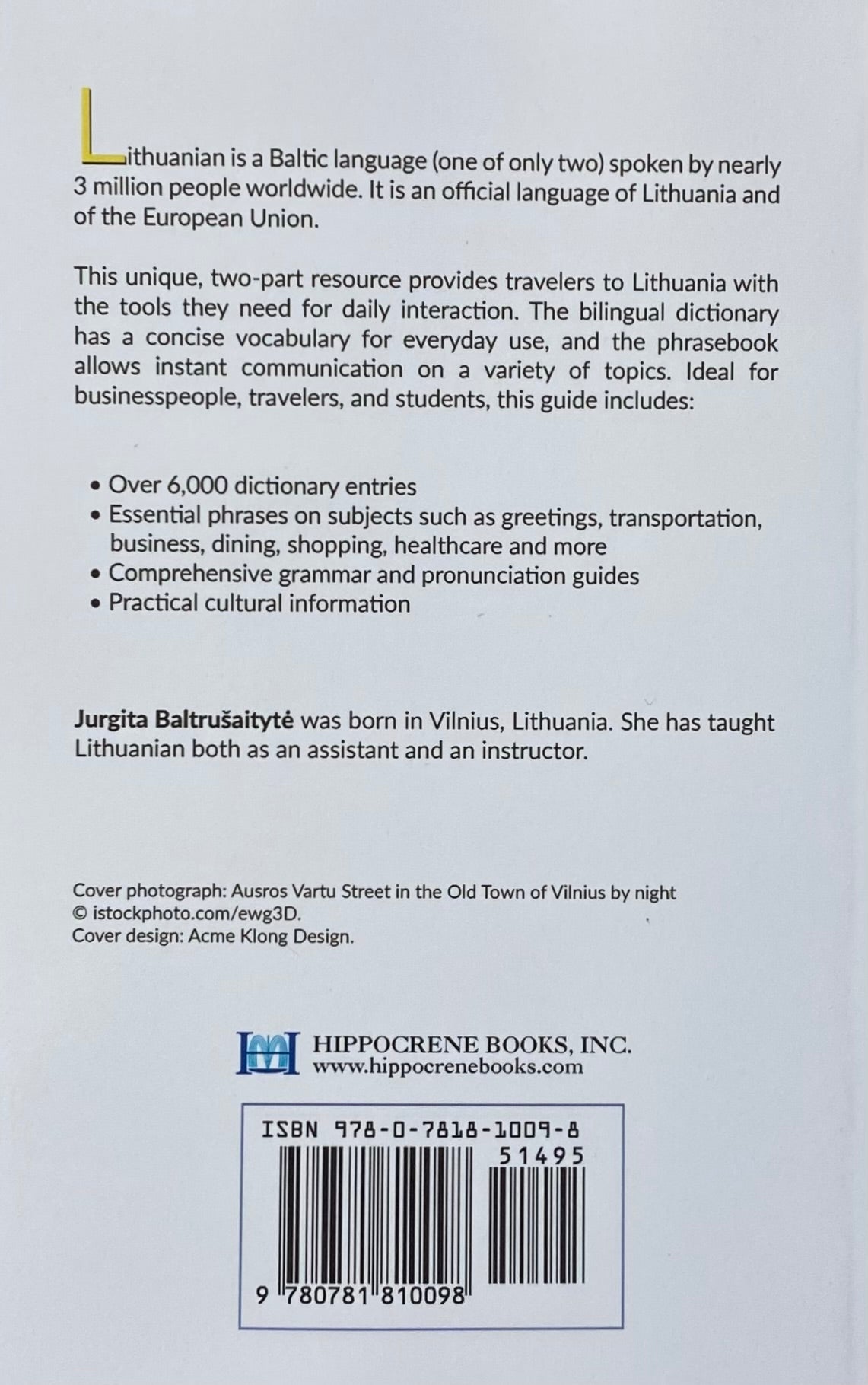 Lithuanian-English/English-Lithuanian Dictionary & Phrasebook (Paperback)