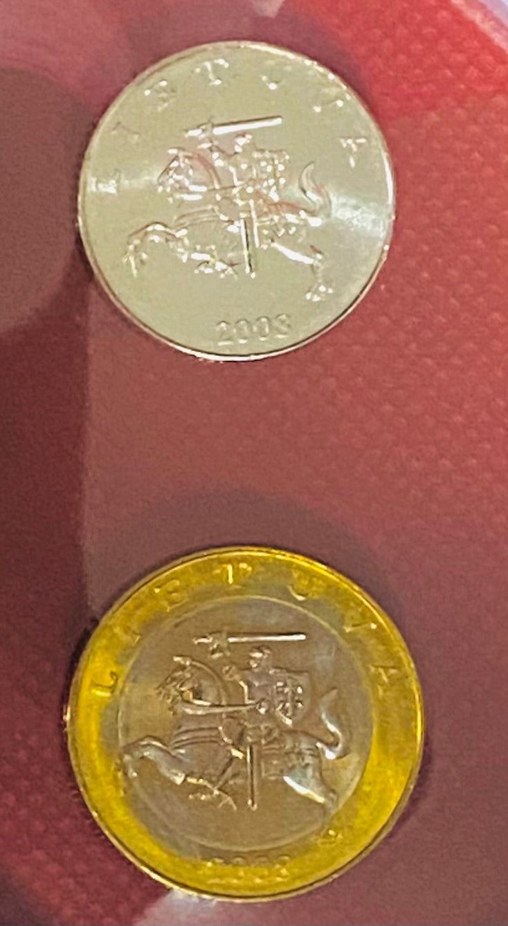 2008 - 1 Litas & 2 Litai Coin Set