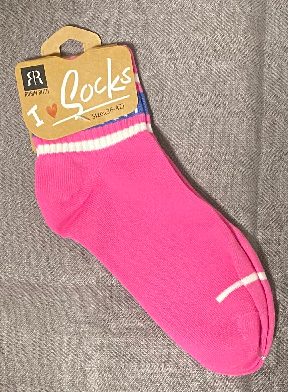 Lady's Ankle high socks in pink (3634)