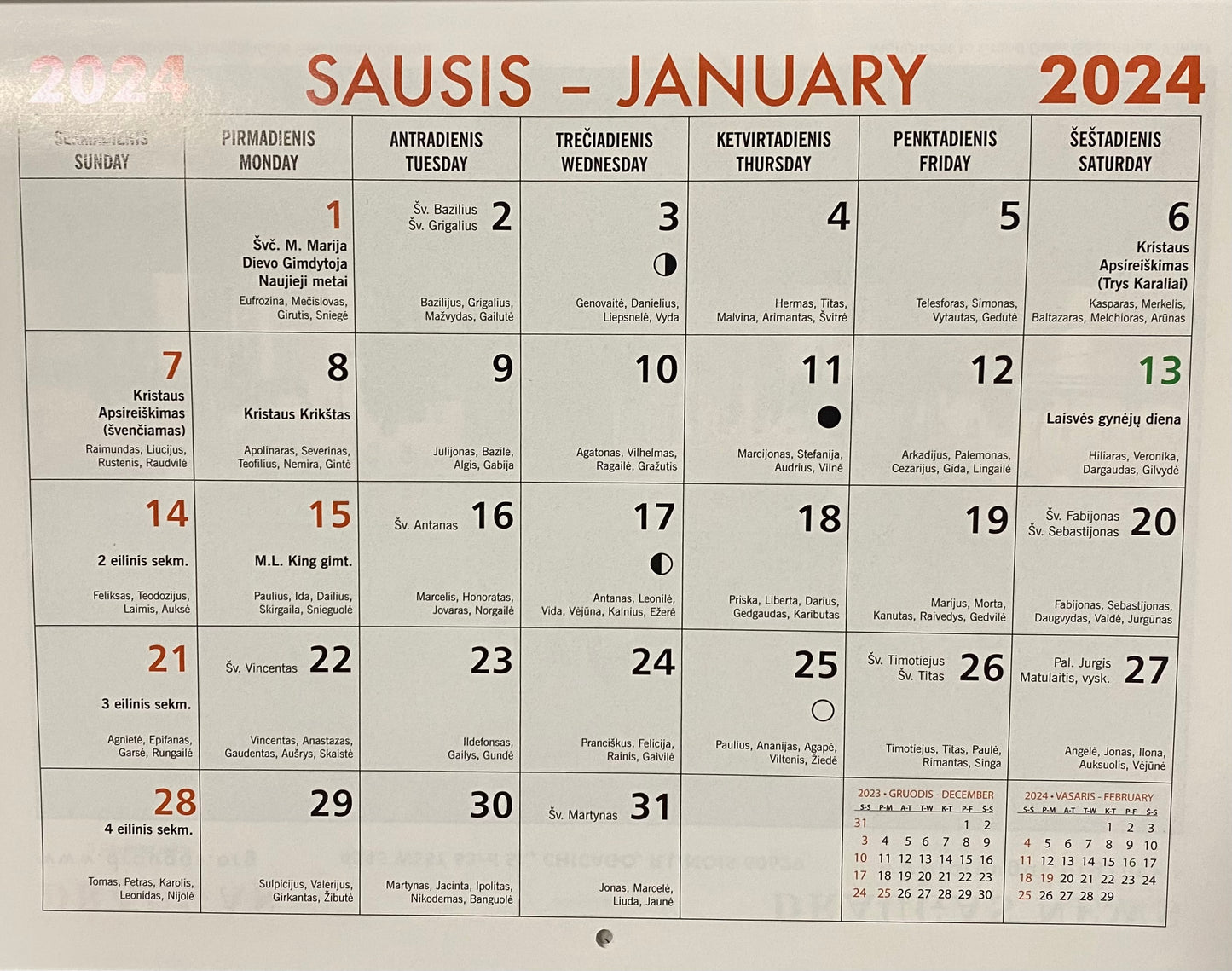 2024 Draugas News Wall Calendar (0004)