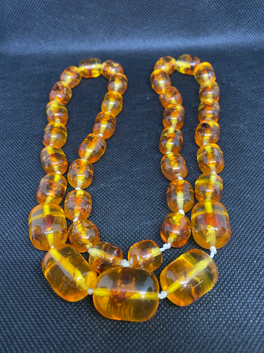 Resin Amber Necklace 30" (0048)