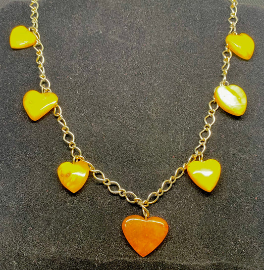Elegant Baltic Amber Heart Necklace (0056)