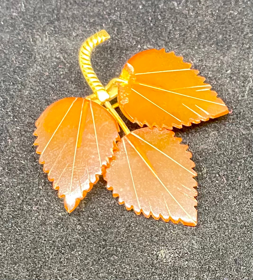 Brooch - Vintage Amber Leaves