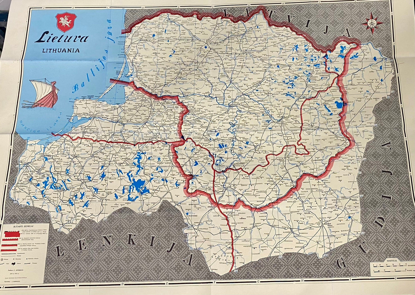 Wall Map of Lithuania