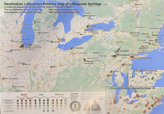 Destination Lithuanian American Map of Lithuanian Heritage