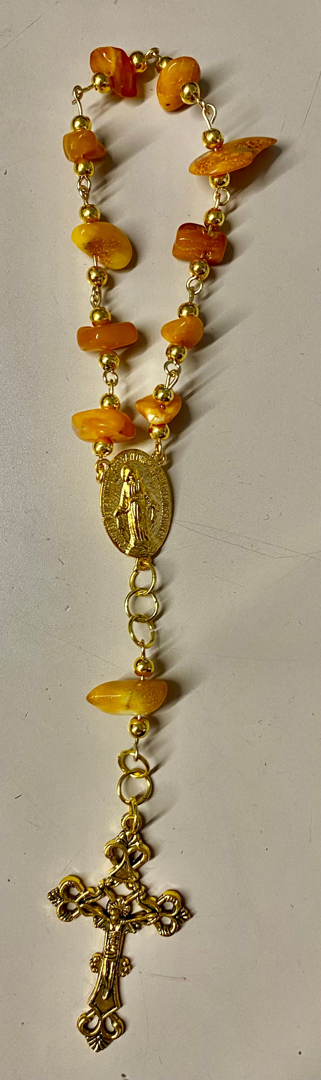 Single Decade Amber Rosary (0075)