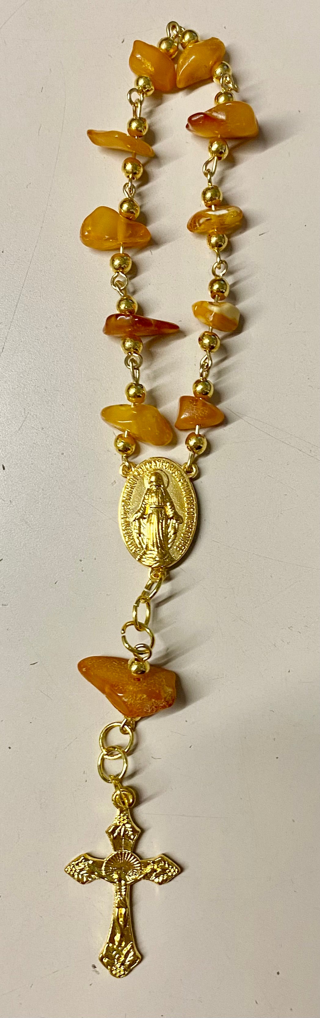 Single Decade Amber Rosary (0075)