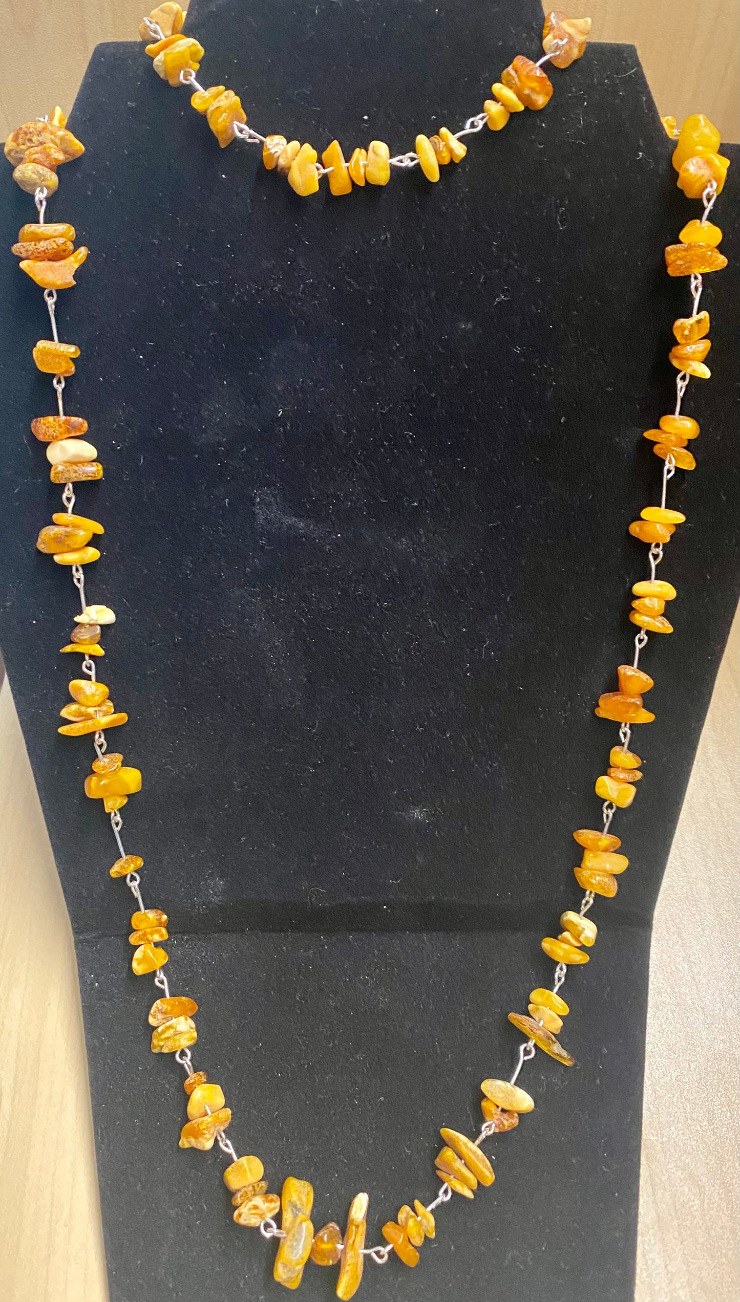 Amber Necklace & Bracelet 26" (0083)