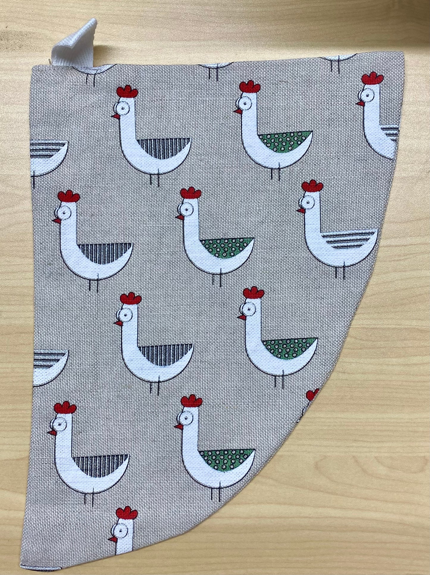 Potholder - Chicken design on Linen (0634)