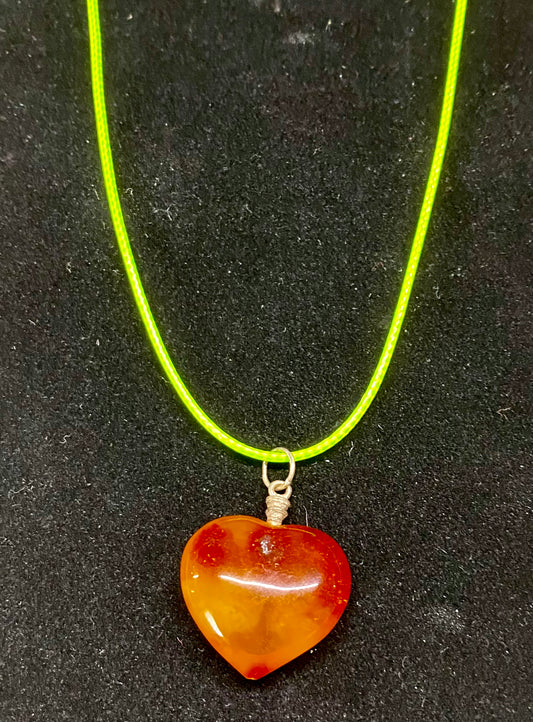 Amber Heart Necklace