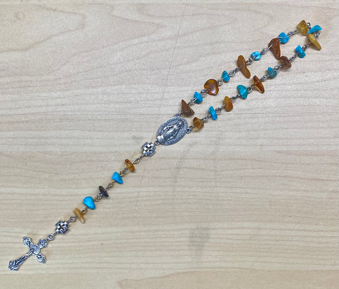 Single Decade Amber Rosary (0075)