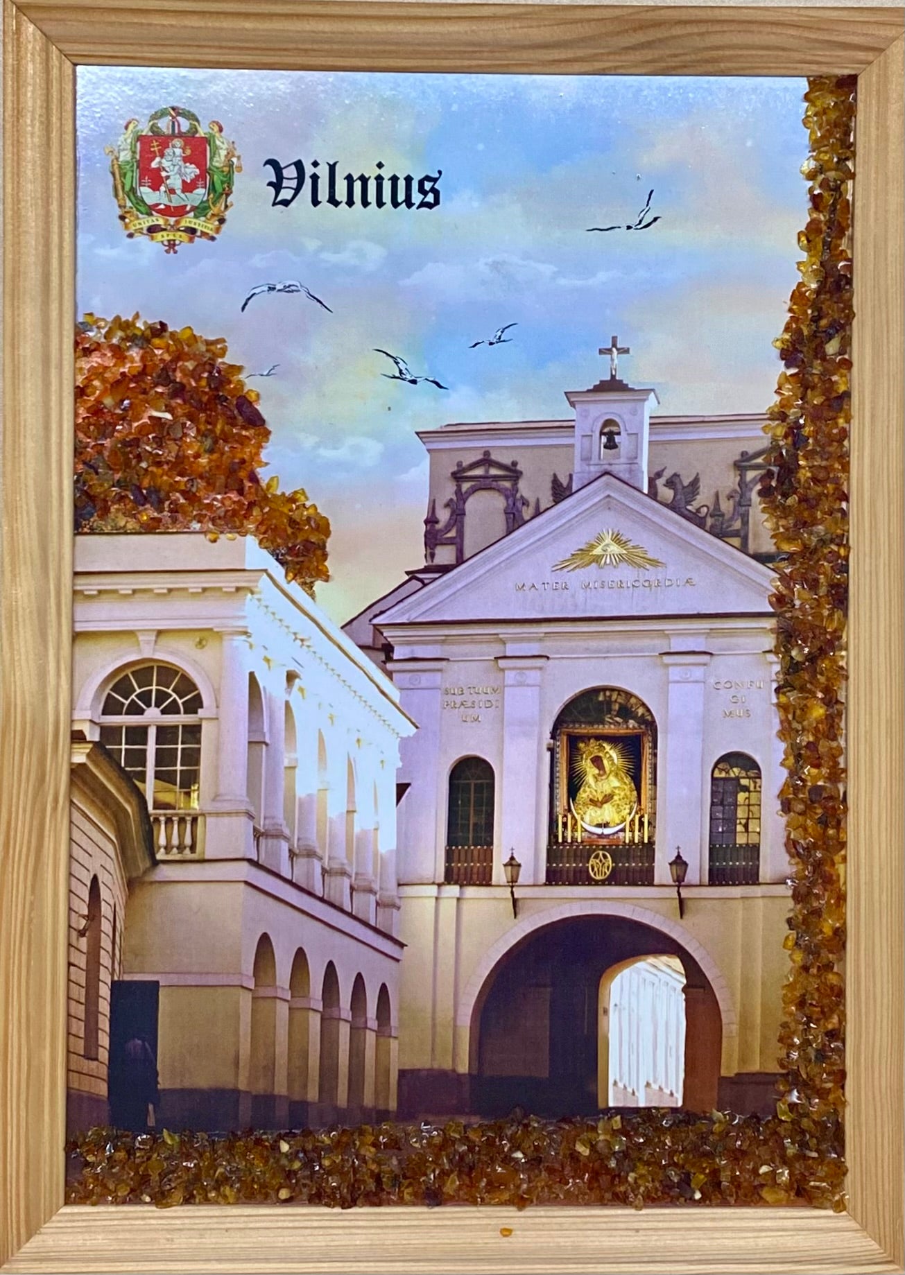 Aušros vartai Picture with Amber Accents