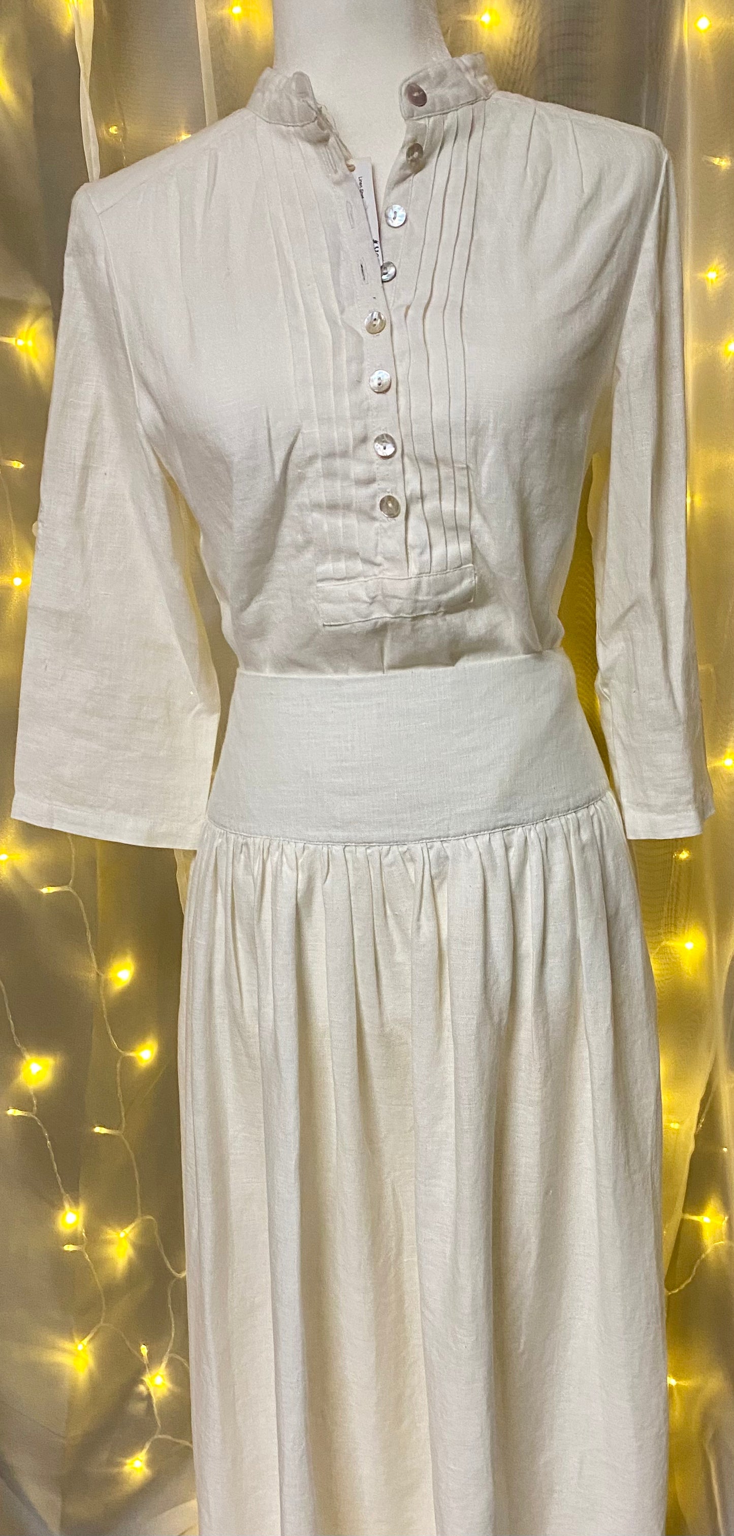 Women's Linen Two-Piece Blouse/Skirt Set