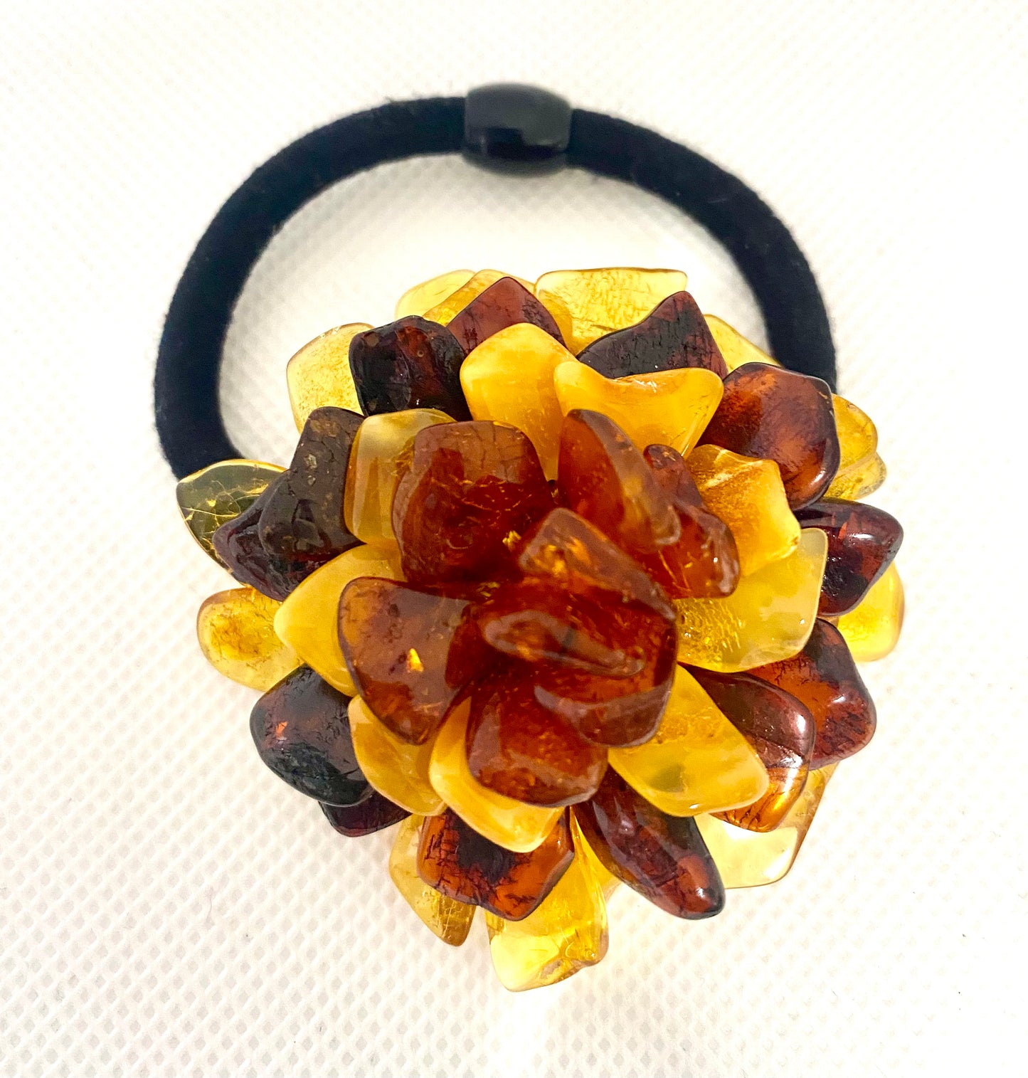 Hair Scrunchie - Baltic Amber Flower