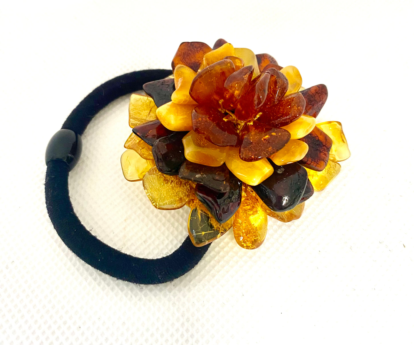 Hair Scrunchie - Baltic Amber Flower