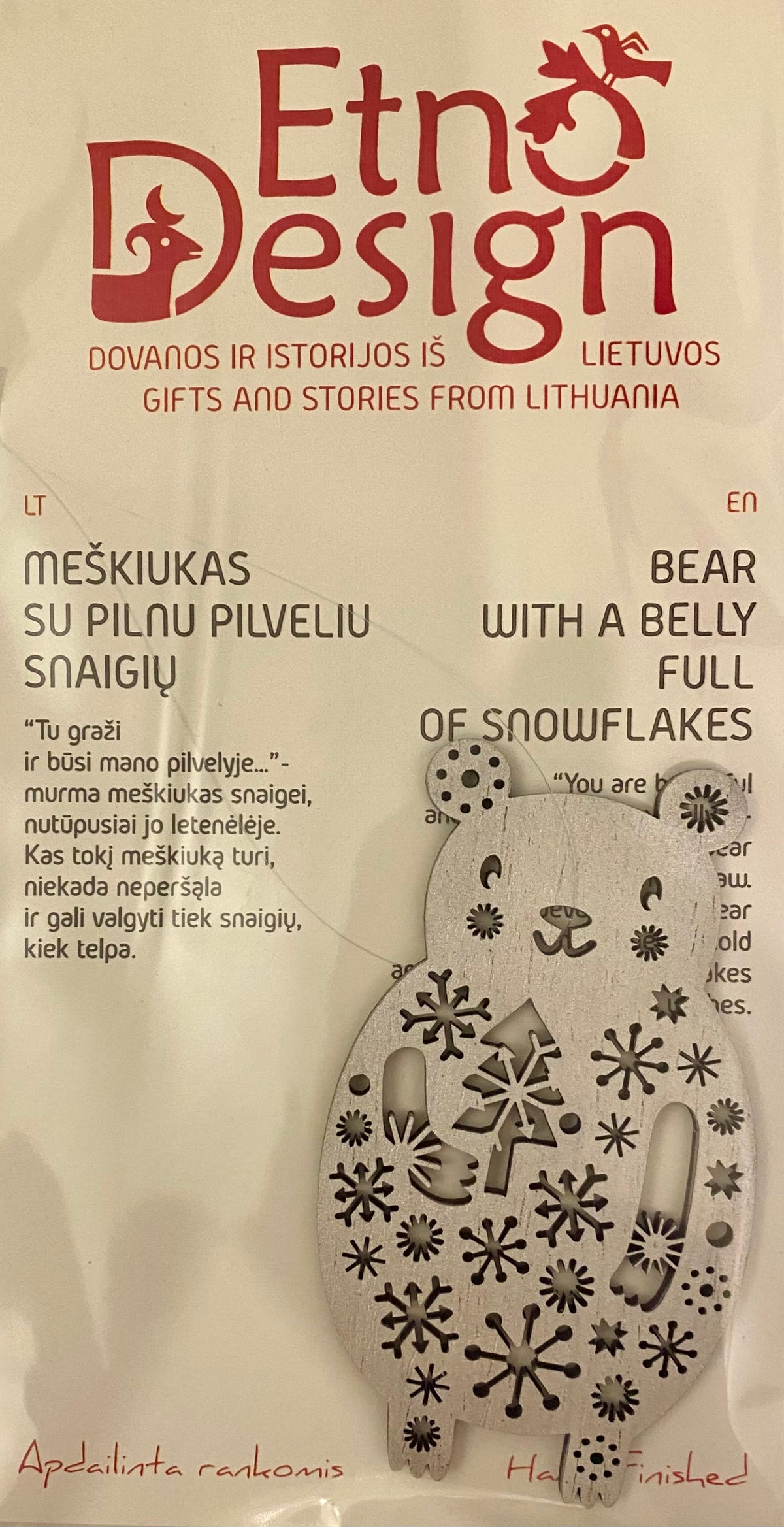 Ornament: Bear with a Belly Full of Snowflakes