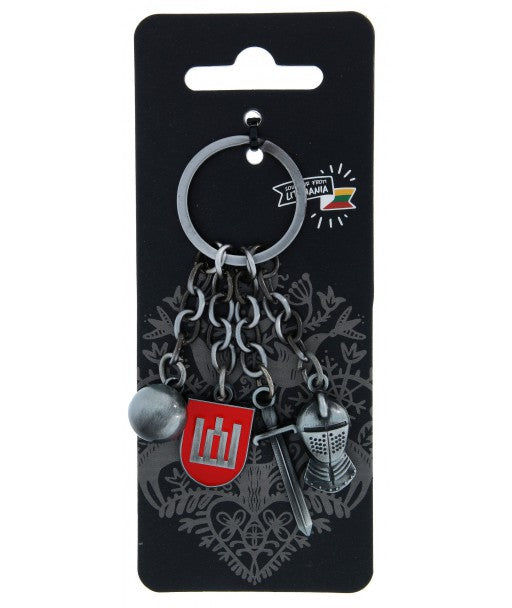 Keychain - Lithuania Armor, Sword & Shield (0616)