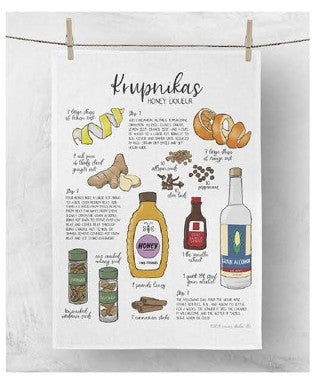 Tea Towel: Krupnikas Recipe