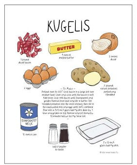 Tea Towel: Kugelis Recipe