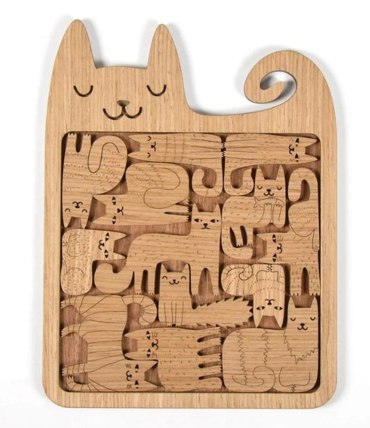 Puzzle / Coaster: Happy Cats