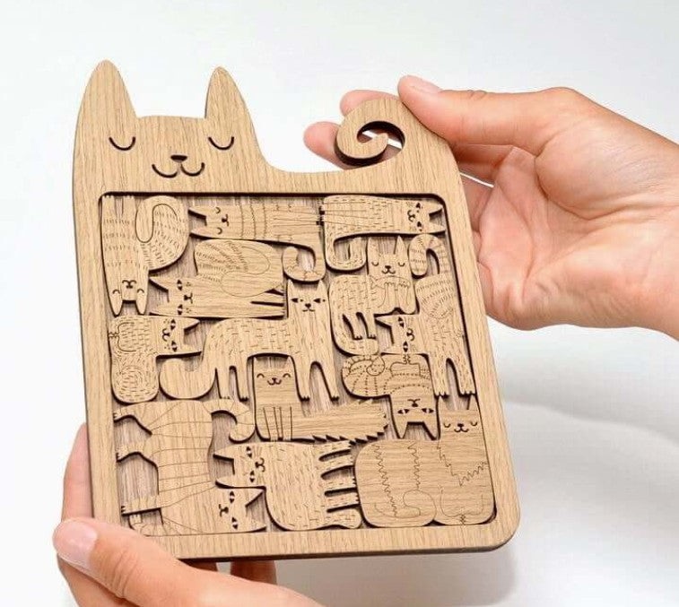 Puzzle / Coaster: Happy Cats