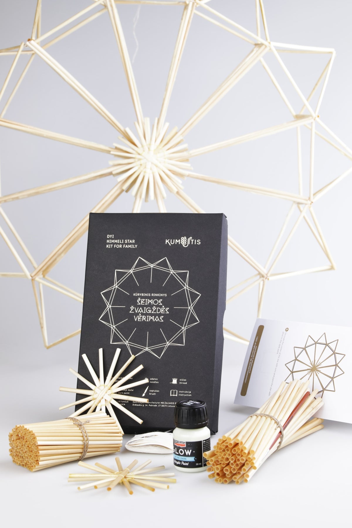 Stringing the Family Star Straw Ornament Kit