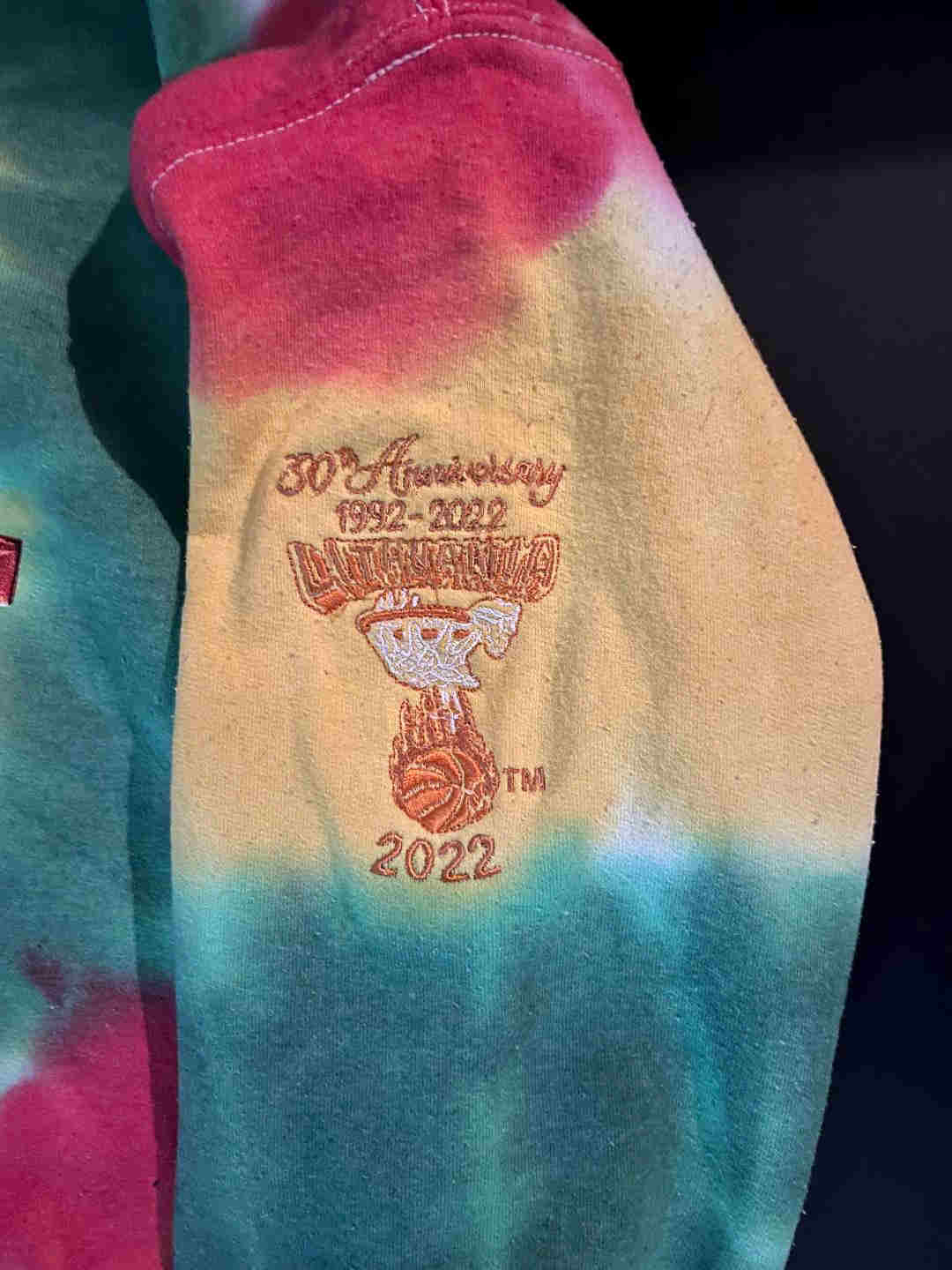 Original Lithuania Tie Dye ®  Slammin Skullman ®  30th Anniversary Hoodie 1992-2022