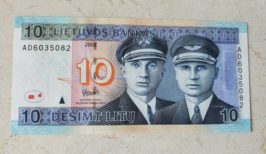 Lithuania 10 Litu Bancnote, 2007